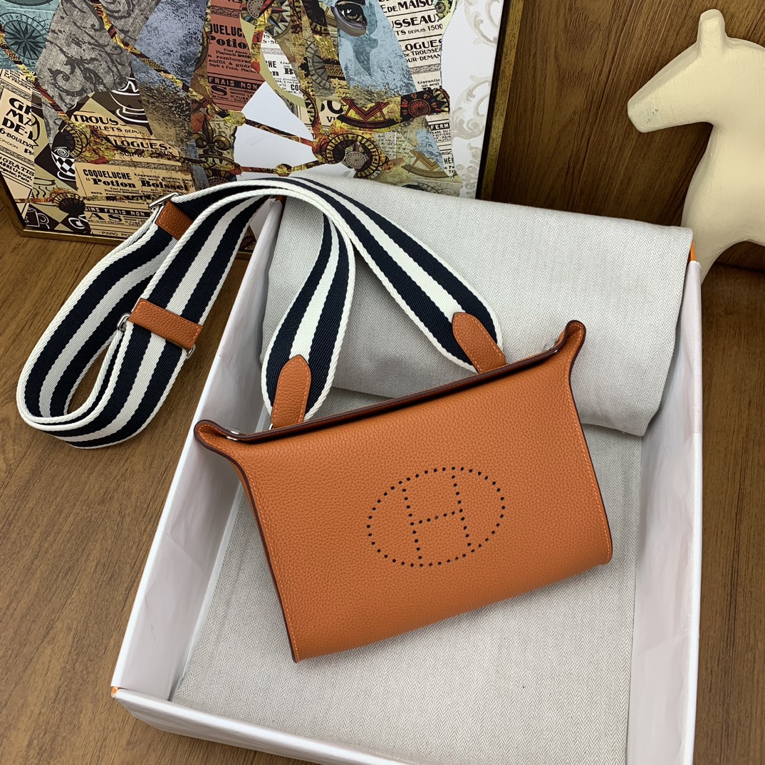 에르메스 비드포쉬 백 토고 오랑쥬 미니옴